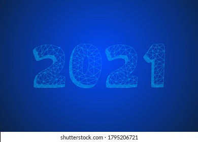 typographic 2021 low poly illustration vector for ui interface  and technology 