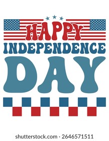 Typographic 4th of July T-Shirt Design – Bold Patriotic Text Style