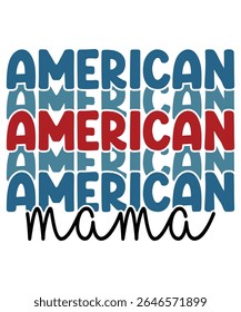 Typographic 4th of July T-Shirt Design – Bold Patriotic Text Style