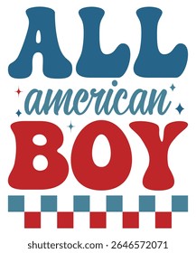 Design de camiseta tipográfica 4 de julho - Estilo de texto patriótico arrojado