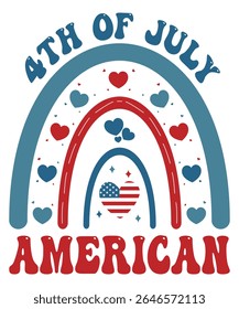 Design de camiseta tipográfica 4 de julho - Estilo de texto patriótico arrojado