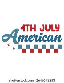 Typographic 4th of July T-Shirt Design – Bold Patriotic Text Style