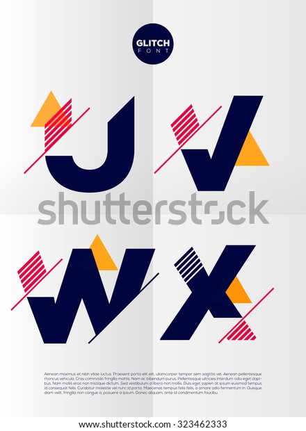 Typographic Alphabet Set Contains Vibrant Colors Stock Vector (Royalty