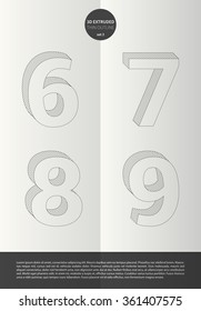 Typographic alphabet in a set with vibrant colors and minimal design | EPS10 Vector | Set 3 | 6 7 8 9 letters