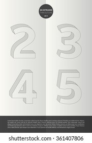Typographic alphabet in a set with vibrant colors and minimal design | EPS10 Vector | Set 2 | 2 3 4 5 letters