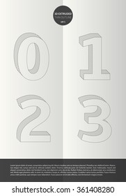 Typographic alphabet in a set with vibrant colors and minimal design | EPS10 Vector | Set 1 | 0 1 2 3 letters