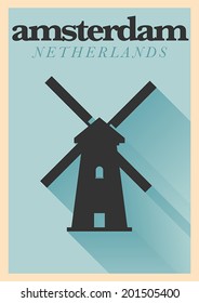 Typographic Amsterdam City Poster Design 