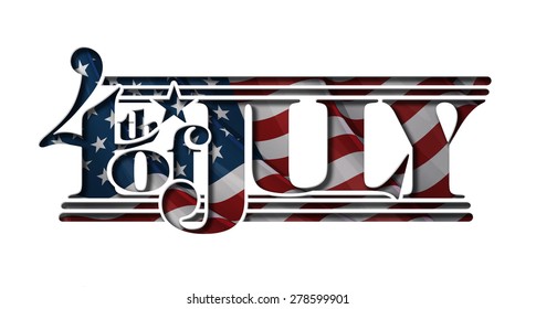 Typographic art cut-out with a waving American flag underneath. The Settle thickness on the cut-out border follows the inner shadow's light source. 