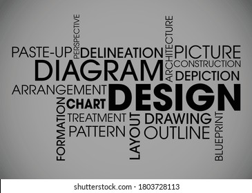 Typographic artwork with many words for design
