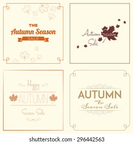 Typographic Autumn Season Sale Label Designs Collection