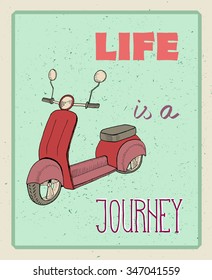 Typographic Background with Motivational Quotes, Life is a jorney