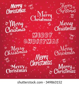 Typographic Background Set / Merry Christmas And Happy New Year