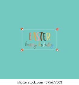 Typographic badges - Happy Easter. On the basis of script fonts, handmade. It can be used to design your printed products