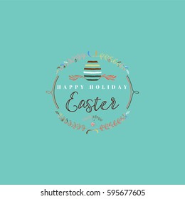 Typographic badges - Happy Easter. On the basis of script fonts, handmade. It can be used to design your printed products
