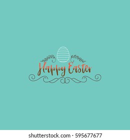 Typographic badges - Happy Easter. On the basis of script fonts, handmade. It can be used to design your printed products