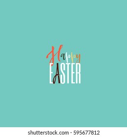 Typographic badges - Happy Easter. On the basis of script fonts, handmade. It can be used to design your printed products