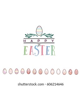 Typographic badges - Happy Easter. On the basis of script fonts, handmade. It can be used to design your printed products