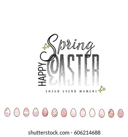 Typographic badges - Happy Easter. On the basis of script fonts, handmade. It can be used to design your printed products