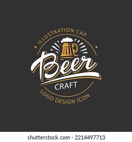 Typographic beer labels and logos drawn with chalk