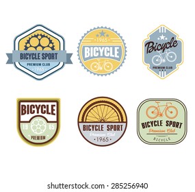 Typographic Bicycle Themed Label Design Set - Bike Shop and Service