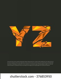 Typographic broken alphabet in a set with vibrant colors and minimal design