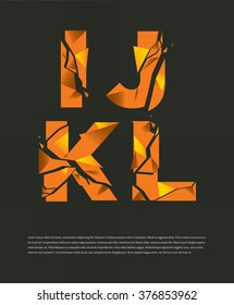 Typographic broken alphabet in a set with vibrant colors and minimal design