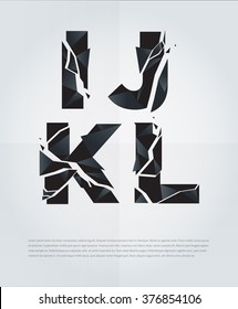 Typographic broken alphabet in a set with vibrant colors and minimal design