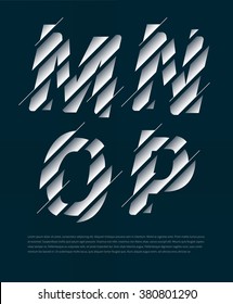 Typographic broken alphabet in a set with vibrant colors and minimal design