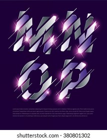 Typographic broken alphabet in a set with vibrant colors and minimal design