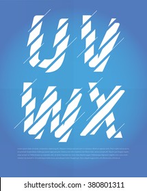 Typographic broken alphabet in a set with vibrant colors and minimal design