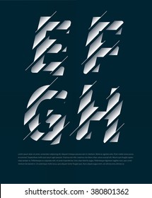 Typographic broken alphabet in a set with vibrant colors and minimal design