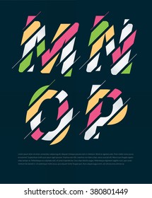 Typographic broken alphabet in a set with vibrant colors and minimal design