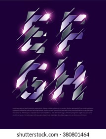 Typographic broken alphabet in a set with vibrant colors and minimal design