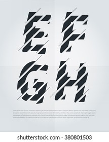 Typographic broken alphabet in a set with vibrant colors and minimal design