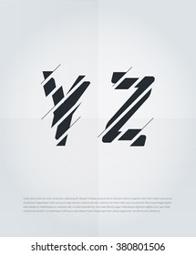 Typographic broken alphabet in a set with vibrant colors and minimal design