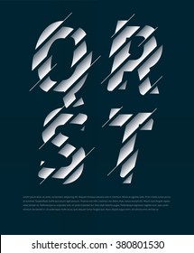 Typographic broken alphabet in a set with vibrant colors and minimal design