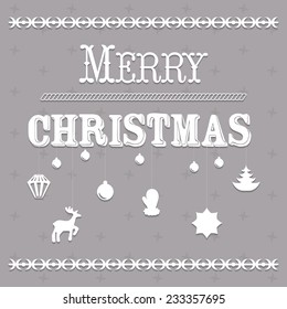 Typographic Christmas text and Design vector illustration