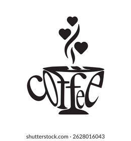 Typographic Coffee Cup Logo art
