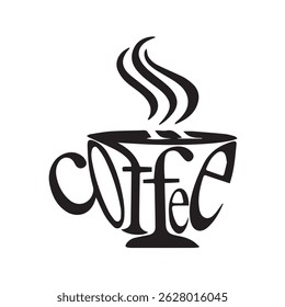 Typographic Coffee Cup Logo art