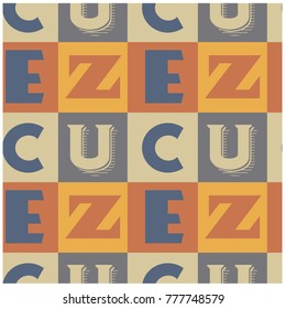 Typographic colorful seamless pattern for web, textile and print.