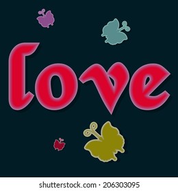 Typographic composition love card