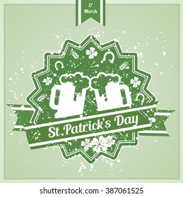 Typographic Design Badge for Saint Patrick's Day