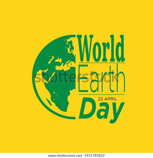 Typographic Design Earth Day Concept Poster Stock Vector (Royalty Free