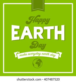 Typographic Design Earth Day Poster Vintage Stock Vector (Royalty Free ...