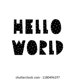 Typographic design greeting card template in black and white. Scandinavian style postcard, wall art, kids room decor.