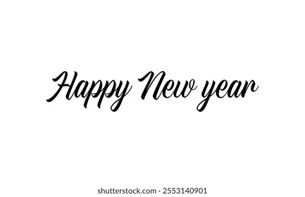 Typographic design of Happy New Year 2025 on a white background, Vector design of Happy New Year, Typographic design of Happy new year
