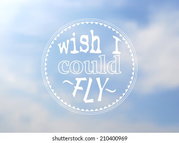 Typographic design on blurred background. Vector illustration.