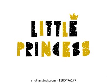 Typographic design poster template in black and yellow on white background. Scandinavian style nursery wall art, A4 size, printable kids room decor.