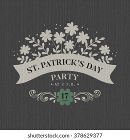 Typographic design for St. Patrick Day. Vector illustration.