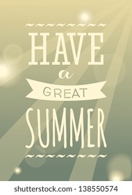 Typographic design summer sky poster.